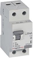 Выключатель дифференциального тока УЗО Legrand RX3 2п 25А 30мА 10,0кА тип AC картинка